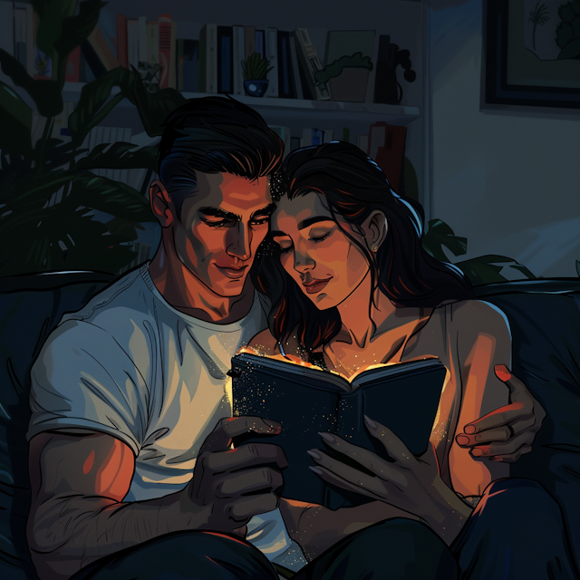 A couple reading an NSFW AI generated story.