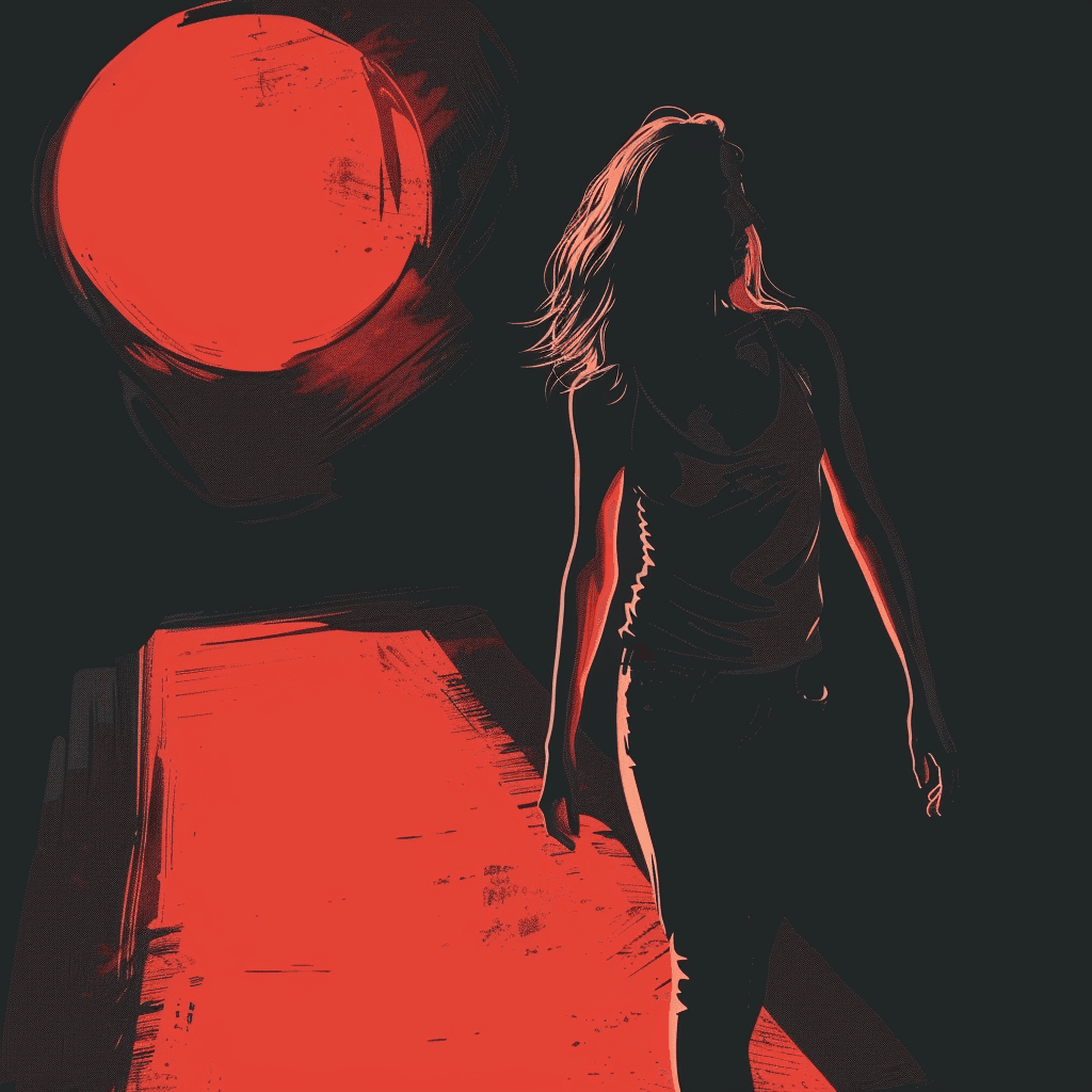 Girl seductively walking down a corrider